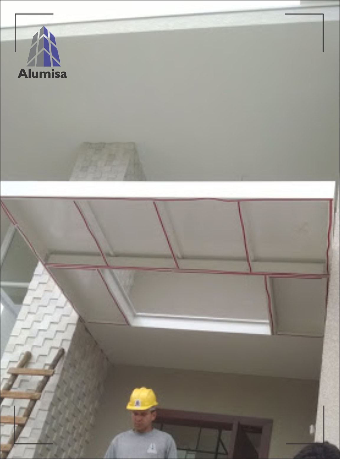 Cobertura de Alumínio com vidro.